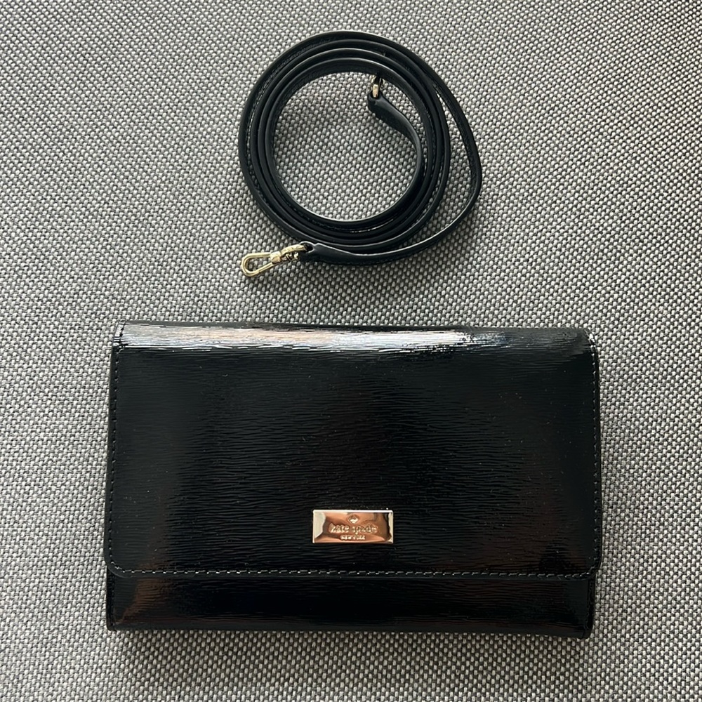 Black Patent Leather Kate Spade Clutch